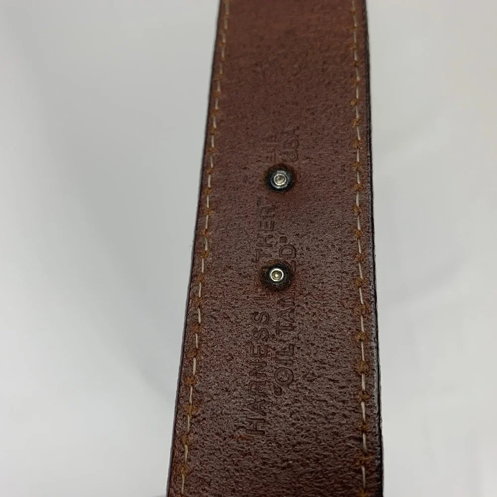 VTG PGA TOUR Belt Brown Leather W/ Golf Conchos Tapered 90'S MADE IN USA SZ 44